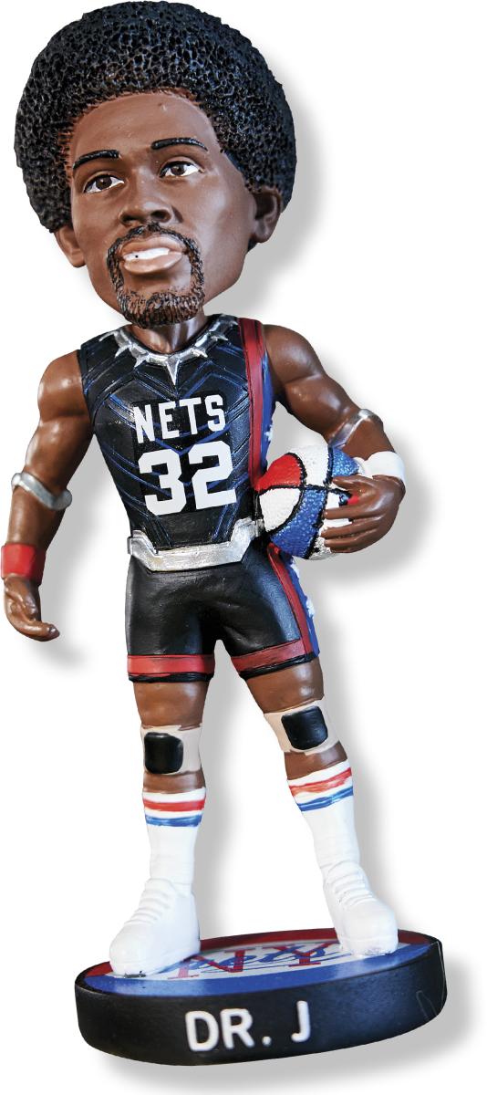 DR. J BOBBLEHEAD Turetzky picked this up at a Spurs-Nets game last season and got a hug from longtime friend Erving, who calls him “the official scorekeeper extraordinaire.”